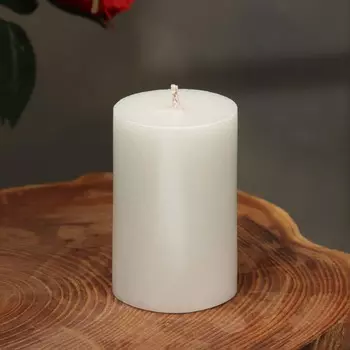 Свеча-цилиндр гладкая, 5х7,5 см, жемчужная, 6 ч