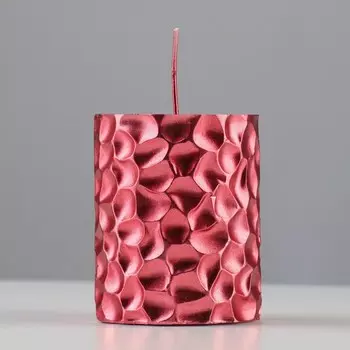 Свеча - цилиндр "ICEBERG", 8х6,5 см, красная