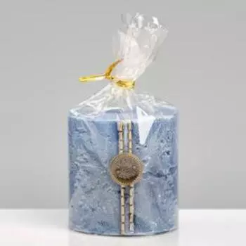 Свеча - цилиндр "Кантри Джинс" , 7×7 см, голубой