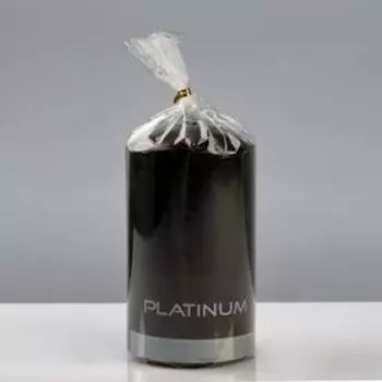 Свеча - цилиндр лакированная, 7×13 см, чёрная