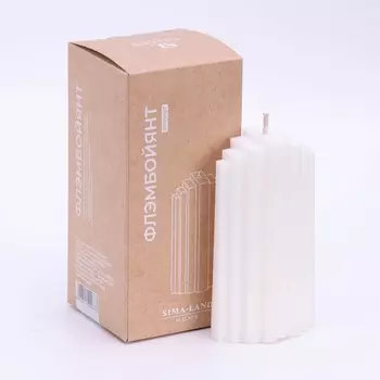 Свеча-цилиндр Sima Home «Небоскрёб», 3.711.5 см, пальмовый воск, белая, 6 ч