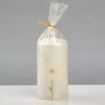 Свеча - цилиндр "Одуванчики", 6×11,5 см, белый