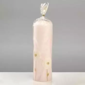 Свеча - цилиндр "Одуванчики", 6×19 см, розовый