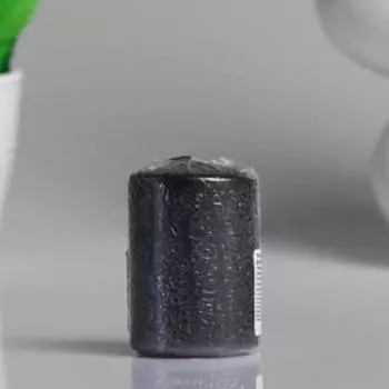 Свеча - цилиндр парафиновая, черный металлик, 46 см