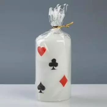 Свеча - цилиндр "Покер", 6×11,5 см, белый