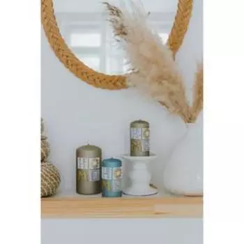 Свеча - цилиндр "Sensitive Home", 8×15 см, хаки