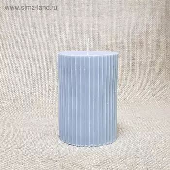 Свеча - цилиндр, серая 6,5х10