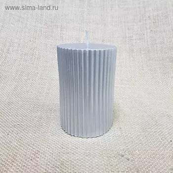 Свеча - цилиндр, серебро 6,5х10