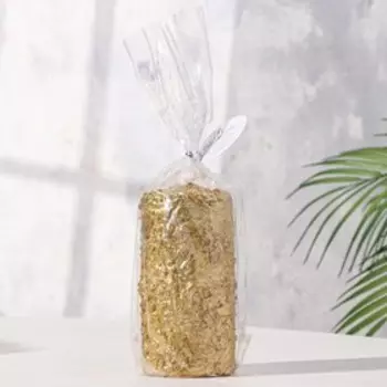 Свеча-цилиндр "Снежная", 13,5х7 см, 20 ч, золотая