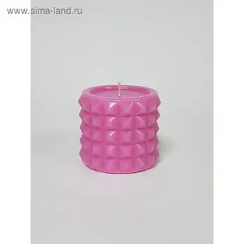 Свеча цилиндр "В кристаллах" 6,3х7,5см, розовая