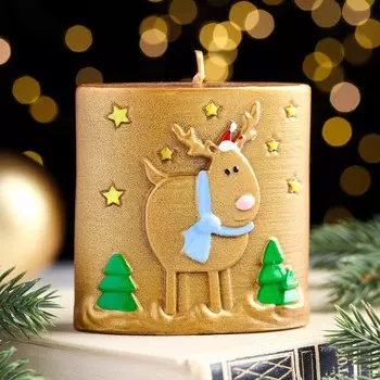 Свеча декоративная «Оленёнок», 7.83.58 см, золото