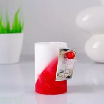 Свеча "Диагональ" 5,5х7,5, красная
