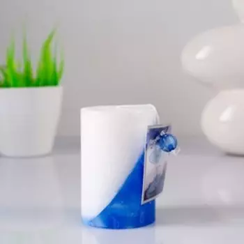 Свеча "Диагональ" 5,5х7,5, синяя