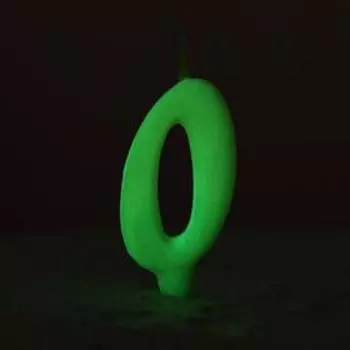 Свеча для торта цифра "Люминесцентная", 5,5 см, цифра "0"