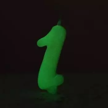 Свеча для торта цифра "Люминесцентная", 5,5 см, цифра "1"