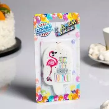 Свеча для торта "Гламурный фламинго", 6,5 см