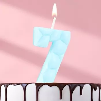 Свеча для торта «Цифра 7», голубая