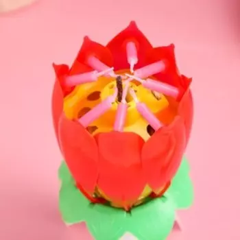 Свеча для торта музыкальная «Тюльпан», красная, 125 см