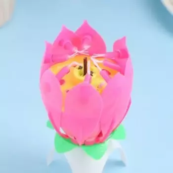 Свеча для торта музыкальная «Тюльпан», розовая, 125 см