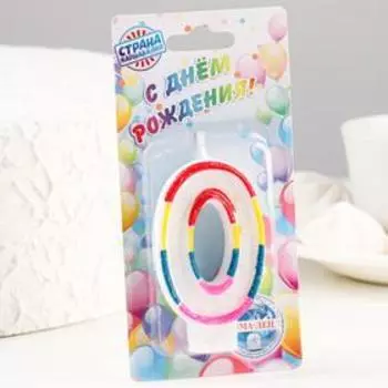 Свеча для торта «Цифра 0», 7 см