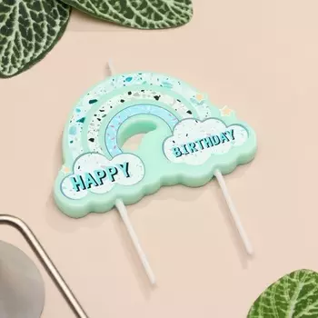 Свеча для торта «Воздушная радуга», голубая