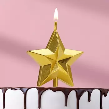 Свеча для торта «Звезда», золотая