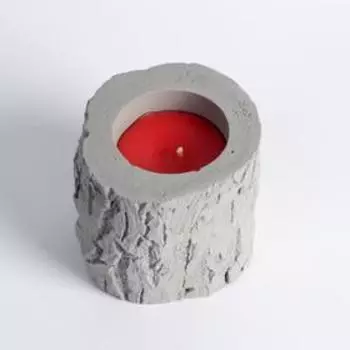 Свеча ароматическая в подсвечнике «Пенёк», 10.58.5 см, мандарин и клюква