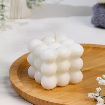 Свеча декоративная «Бабл куб», 55 см, белая