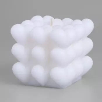 Свеча декоративная «Бабл Сердце», 6 см, белая