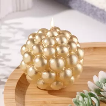 Свеча фигурная "Баблс" круглый, 5,5х5,5 см, золото