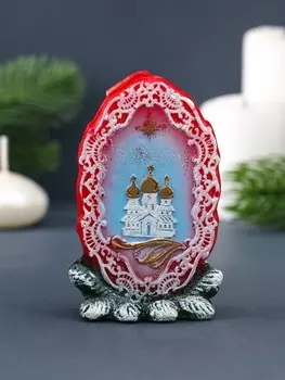 Свеча фигурная "Храм в рамке" 5,5х4х9 см, цв. красный