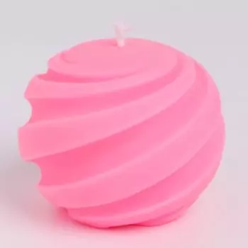 Свеча фигурная из натурального воска "Сфера", 5 см, 80 г, 3 ч, розовый