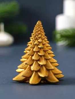 Свеча фигурная "Ёлочка" 6х6х7 см, цв. золотой