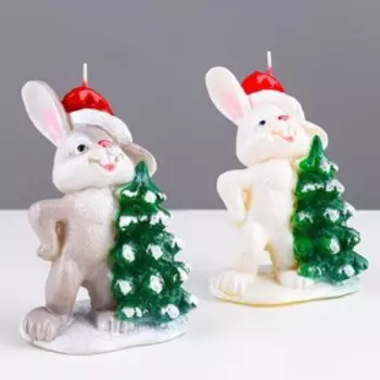 Свеча фигурная «Кролик новогодний», 12х7,5 см, 92 г