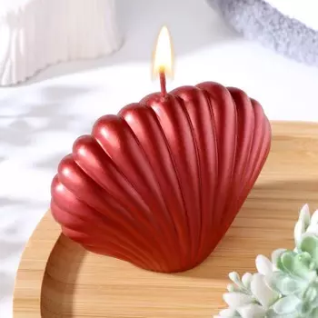 Свеча фигурная "Ракушка", 4х9х6,5 см, красный