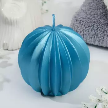 Свеча фигурная "Шар граненый", 6,5х6,5 см, бирюзовый