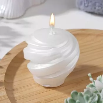 Свеча фигурная "Шар спиральный", 5,5х5,5 см, жемчужная