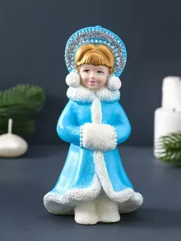 Свеча фигурная "Снегурочка" 8х7,5х15,5 см, цв. голубой