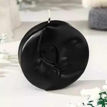Свеча фигурная "Солнце и луна", 6х1,5 см, черная