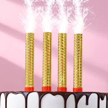 Свеча в торт фонтан «Золото», 4 шт., 12 см, 40 сек