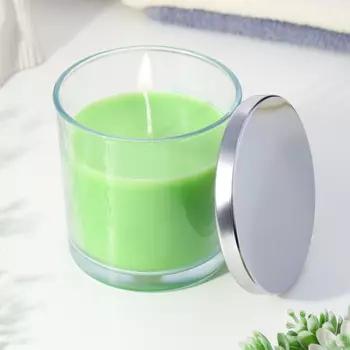 Ароматическая свеча в стакане «Яблоко с корицей. ГИГАНТ», соевый воск, 1010 см