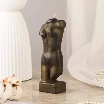 Свеча интерьерная "Фигура женщины", 7,1х4,5х17 см, бронза
