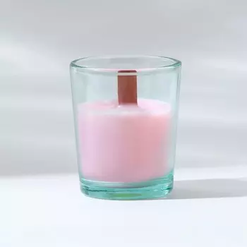 Ароматическая свеча в стекле «Сладости жизни», с соевым воском: карамель,, 6 х 5 х 5 см.