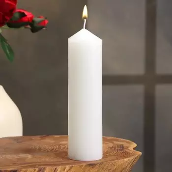 Свеча интерьерная «Столбик», белая, 415 см