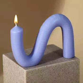 Свеча интерьерная «Волна», сиреневая