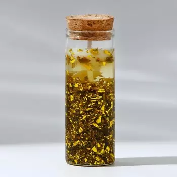 Свеча интерьерная в колбе «Золото» 3 х 3 х 8 см