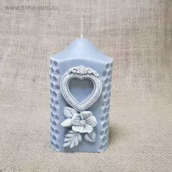 Свеча "Камея" серая 6х11