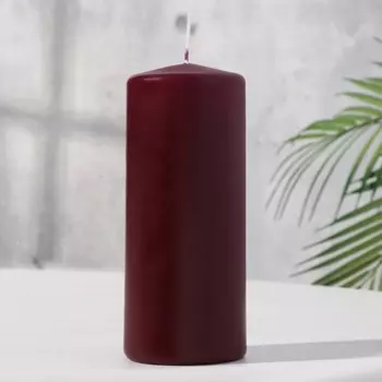Свеча - цилиндр, 7х17 см, 50 ч, 515 г, бордовая