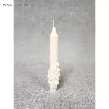 Свеча Коническая "Объёмные розы" абрикосовая