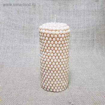 Свеча "Круглый жемчуг" бежевая 7х16
